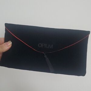 Vintage Yves Saint Laurent Opium Ysl Black Velvet Clutch Cosmetic Bag